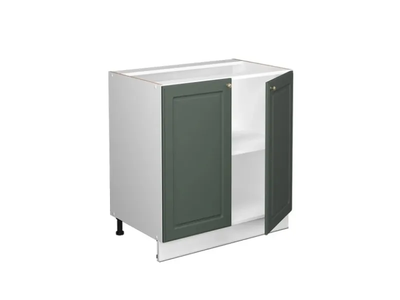 Vicco Spülenunterschrank Fame-Line Grün-Gold Landhaus/Weiß 80 cm mit Regal AP Anthrazit< Küchenschränke