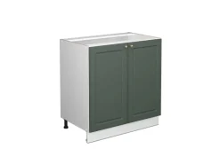 Vicco Spülenunterschrank Fame-Line Grün-Gold Landhaus/Weiß 80 cm mit Regal ohne Arbeitsplatte< Küchenschränke