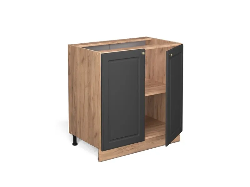 Discount Vicco Spülenunterschrank Fame-Line -Gold/Goldkraft Eiche 80 cm mit Regal AP Eiche Anthrazit