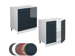 Küchenschränke<Vicco Spülenunterschrank Fame-Line Hochglanz/Weiß 80 cm mit Regal AP Anthrazit
