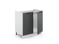 Küchenschränke<Vicco Spülenunterschrank Fame-Line Anthrazit Landhaus/Weiß 80 cm AP Eiche