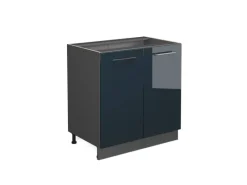 Vicco Spülenunterschrank Fame-Line Hochglanz 80 cm mit Regal ohne Arbeitsplatte< Küchenschränke
