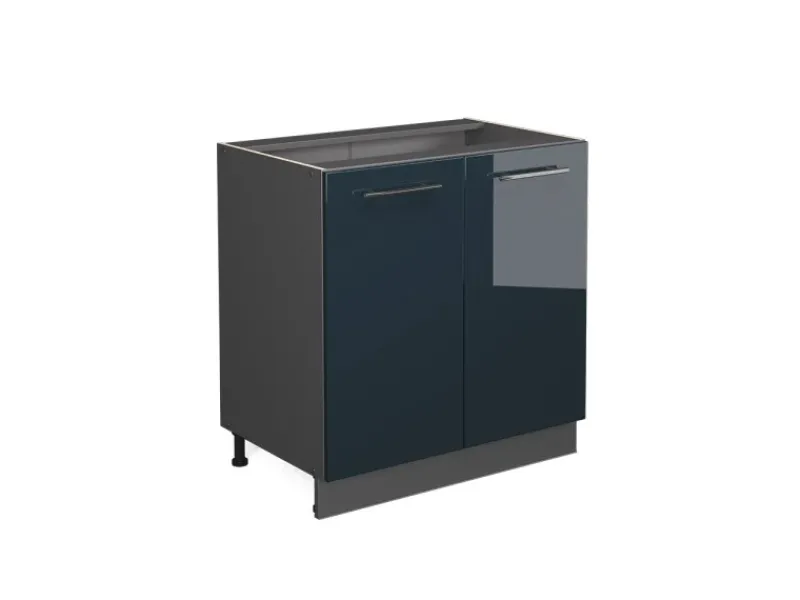 Vicco Spülenunterschrank Fame-Line Hochglanz 80 cm mit Regal ohne Arbeitsplatte< Küchenschränke