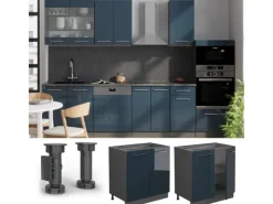 Vicco Spülenunterschrank Fame-Line Hochglanz 80 cm mit Regal ohne Arbeitsplatte< Küchenschränke