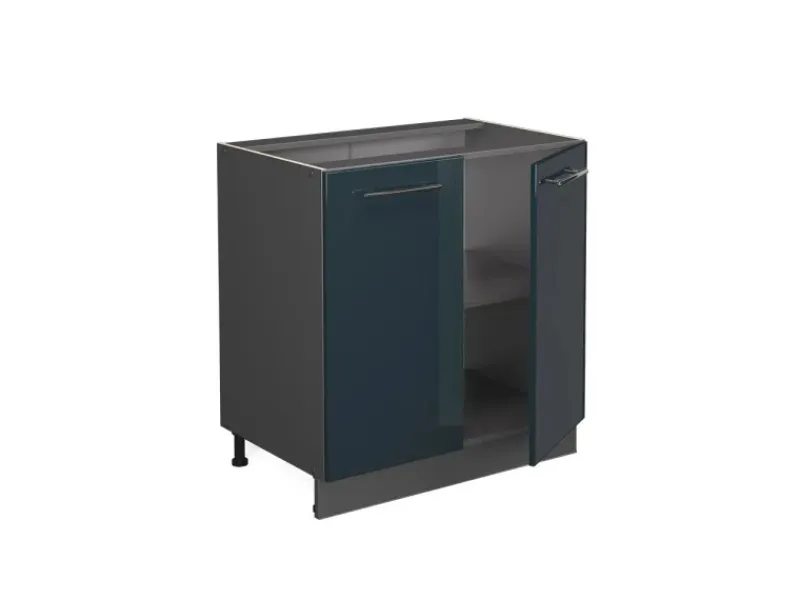 Vicco Spülenunterschrank Fame-Line Hochglanz 80 cm mit Regal ohne Arbeitsplatte< Küchenschränke