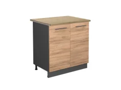 Vicco Spülenunterschrank Fame-Line Goldkraft /Anthrazit 80 cm mit Regal AP< Küchenschränke