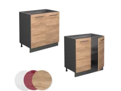 Vicco Spülenunterschrank Fame-Line Goldkraft /Anthrazit 80 cm mit Regal AP< Küchenschränke