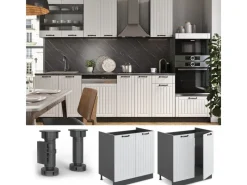 Küchenschränke<Vicco Spülenunterschrank Fame-Line Landhaus/Anthrazit 80 cm AP Anthrazit