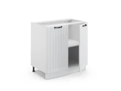 Outlet Vicco Spülenunterschrank Fame-Line Landhaus/ 80 cm mit Regal AP Anthrazit Weiß