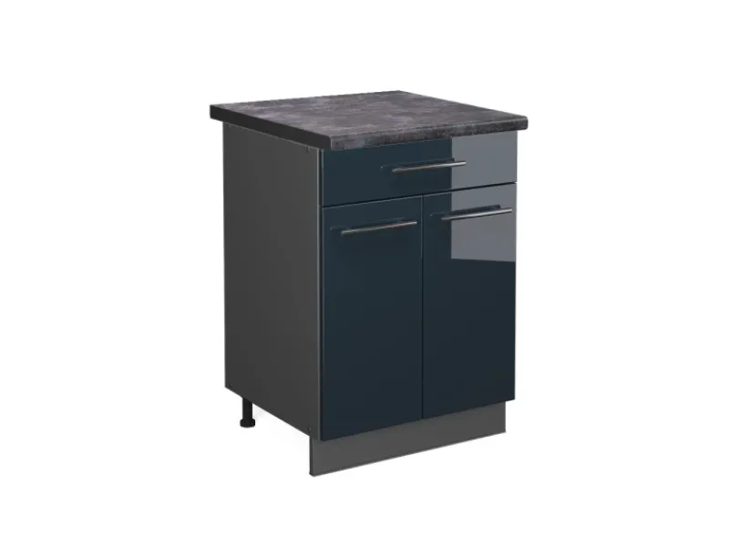 Vicco Spülenunterschrank Fame-Line Hochglanz/Anthrazit 80 cm AP Eiche< Küchenschränke