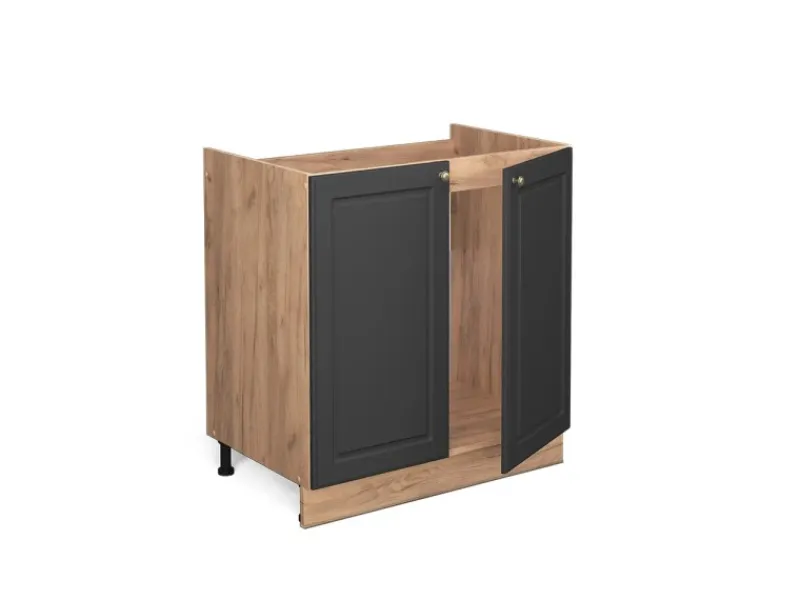 Pantryküchen<Vicco Spülenunterschrank Fame-Line -Gold/Goldkraft Eiche 80 cm ohne Arbeitsplatte