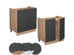 Pantryküchen<Vicco Spülenunterschrank Fame-Line -Gold/Goldkraft Eiche 80 cm ohne Arbeitsplatte