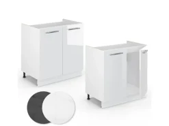 Vicco Spülenunterschrank Fame-Line Hochglanz/ 80 cm ohne Arbeitsplatte< Einbauküchen|Küchenschränke