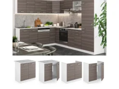 Kühlschränke|Küchenschränke<Vicco Spülenunterschrank R-Line Küchenunterschrank für die Spüle Grau/Weiß 80 cm AP Eiche