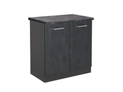 Clearance Vicco Spülenunterschrank R-Line Schwarz Beton/Anthrazit 80 cm AP Anthrazit Beton Anthrazit