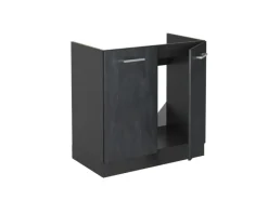 Clearance Vicco Spülenunterschrank R-Line Schwarz Beton/Anthrazit 80 cm AP Anthrazit Beton Anthrazit