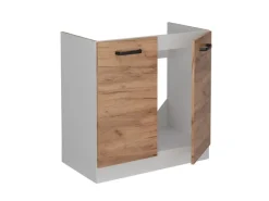 Clearance Vicco Spülenunterschrank R-Line Goldkraft 80 cm ohne Arbeitsplatte Eiche