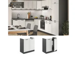 Hot Vicco Spülenunterschrank R-Line Landhaus/Anthrazit 80 cm AP Eiche Weiß