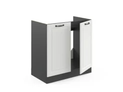 Hot Vicco Spülenunterschrank R-Line Landhaus/Anthrazit 80 cm AP Eiche Weiß