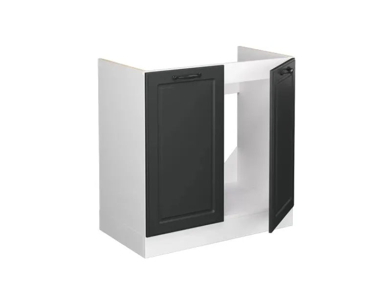 Küchenschränke<Vicco Spülenunterschrank R-Line Anthrazit Landhaus/Weiß 80 cm ohne Arbeitsplatte