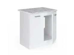 Küchenschränke<Vicco Spülenunterschrank R-Line Küchenunterschrank für die Spüle Hochglanz/ 80 cm AP Marmor