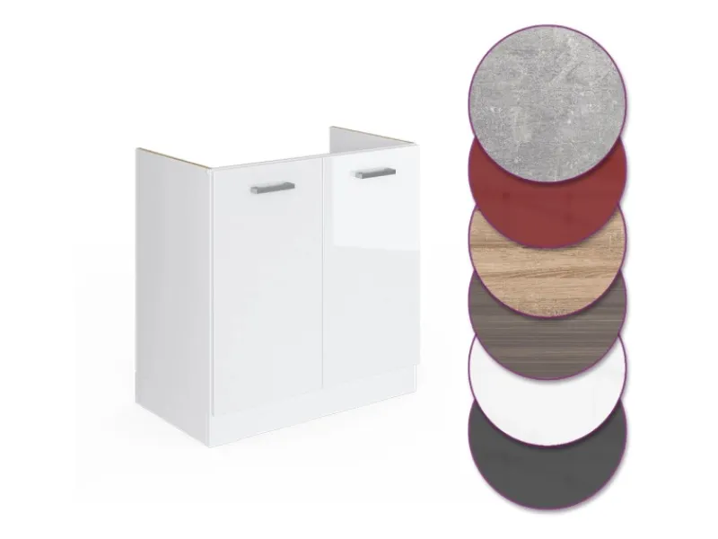 Vicco Spülenunterschrank R-Line Hochglanz/ 80 cm ohne Arbeitsplatte< Küchenschränke