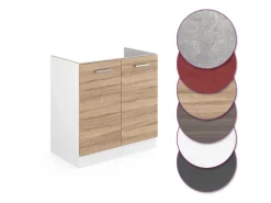 Clearance Vicco Spülenunterschrank R-Line Küchenunterschrank für die Spüle Sonoma/Weiß 80 cm ohne Arbeitsplatte Sonoma Eiche