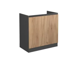 Vicco Spülenunterschrank R-Line Goldkraft /Anthrazit 80 cm J-Shape ohne Arbeitsplatte< Küchenschränke