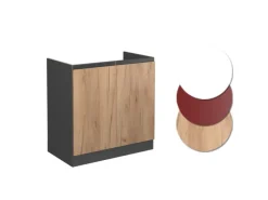 Vicco Spülenunterschrank R-Line Goldkraft /Anthrazit 80 cm J-Shape ohne Arbeitsplatte< Küchenschränke