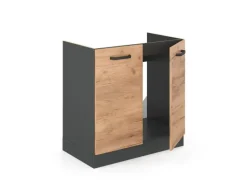 Vicco Spülenunterschrank R-Line Goldkraft /Anthrazit 80 cm ohne Arbeitsplatte< Einbauküchen