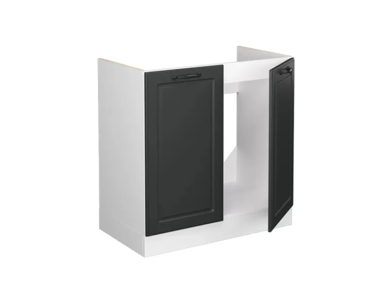 Küchenschränke<Vicco Spülenunterschrank R-Line Anthrazit Landhaus/Weiß 80 cm AP Eiche