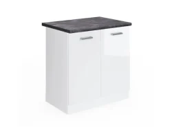 Vicco Spülenunterschrank R-Line Hochglanz/ 80 cm AP Anthrazit< Küchenschränke