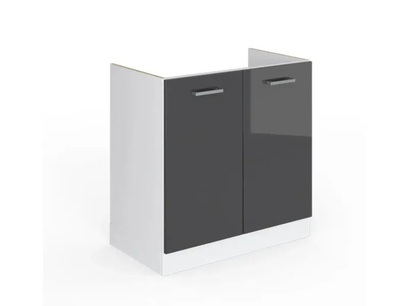 Vicco Spülenunterschrank R-Line Hochglanz/Weiß 80 cm ohne Arbeitsplatte< Küchenschränke