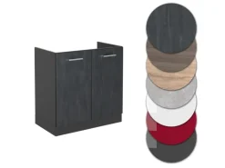 Vicco Spülenunterschrank R-Line Schwarz Beton/Anthrazit 80 cm ohne Arbeitsplatte< Küchenschränke