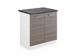 Vicco Spülenunterschrank R-Line Küchenunterschrank für die Spüle Grau/Weiß 80 cm AP Anthrazit< Küchenschränke