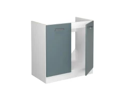 Pantryküchen|Küchenschränke<Vicco Spülenunterschrank R-Line Küchenunterschrank für die Spüle Blau-Grau/Weiß 80 cm AP Anthrazit