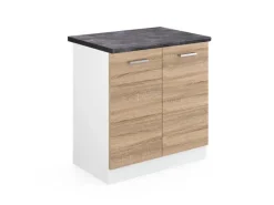 Küchenschränke<Vicco Spülenunterschrank R-Line Küchenunterschrank für die Spüle Sonoma/Weiß 80 cm AP Anthrazit