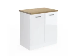 Küchenschränke<Vicco Spülenunterschrank R-Line Küchenunterschrank für die Spüle Hochglanz/ 80 cm AP Eiche