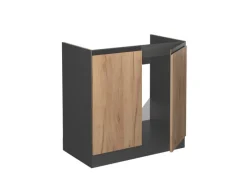 Hot Vicco Spülenunterschrank R-Line Goldkraft /Anthrazit 80 cm AP Anthrazit mit Anthrazit Korpus Eiche