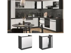Vicco Spülenunterschrank R-Line /Anthrazit 80 cm J-Shape ohne Arbeitsplatte< Küchenschränke