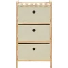Sale vidaXL Aufbewahrungsregal mit 3 Stoff-Körben Zedernholz Beige