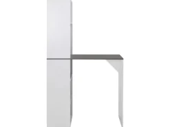 vidaXL Bartisch mit Schrank Weiß 115x59x200 cm mit Grau-Tischplatte< Kücheninseln