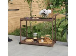 Outlet vidaXL Barwagen Braun 100x45x83 cm Poly Rattan