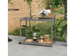 Discount vidaXL Barwagen Grau 100x45x83 cm Poly Rattan