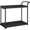 vidaXL Barwagen Schwarz 100x45x83 cm Poly Rattan< Servierwagen