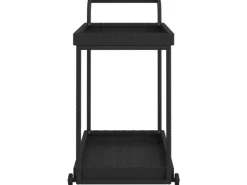 vidaXL Barwagen Schwarz 100x45x83 cm Poly Rattan< Servierwagen