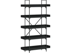 vidaXL Bücherregal 5 Böden Schwarz 100x33x180,5 cm Holzwerkstoff< Küchenregale
