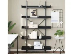 vidaXL Bücherregal 5 Böden Schwarz 100x33x180,5 cm Holzwerkstoff< Küchenregale