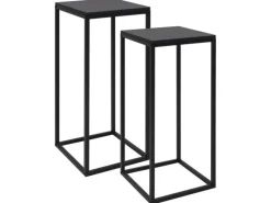 Best vidaXL Beistelltische 2 Stk. Schwarz Stahl