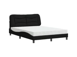 Outlet vidaXL Bett mit Matratze Schwarz 140x200 cm Stoff Modell 12007275